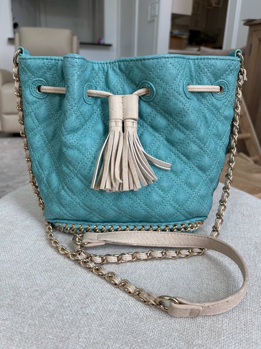 RARE Big Buddha Hankie Crossbody, Turquoise